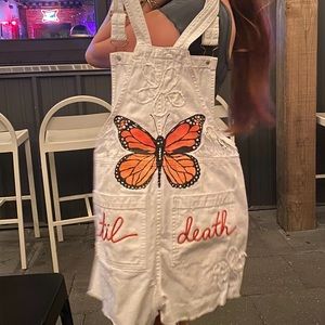 Custom til death butterfly overalls